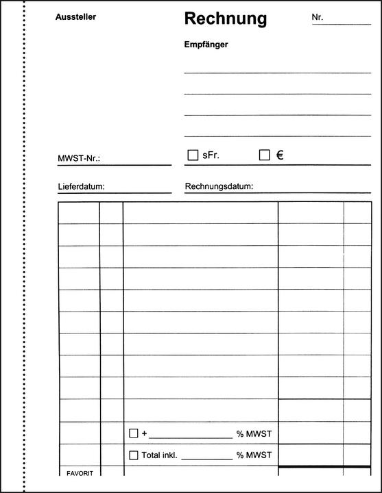 Produktbild Favorit Rechnungen (100 x)