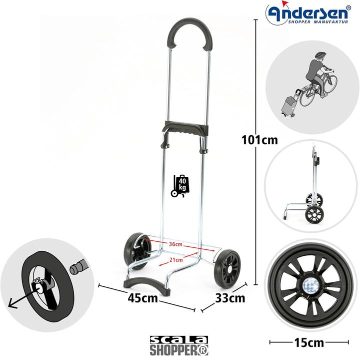 Image du produit Andersen Scala Milla Einkaufstrolley klappbar - 54L, belastbar bis 40 kg