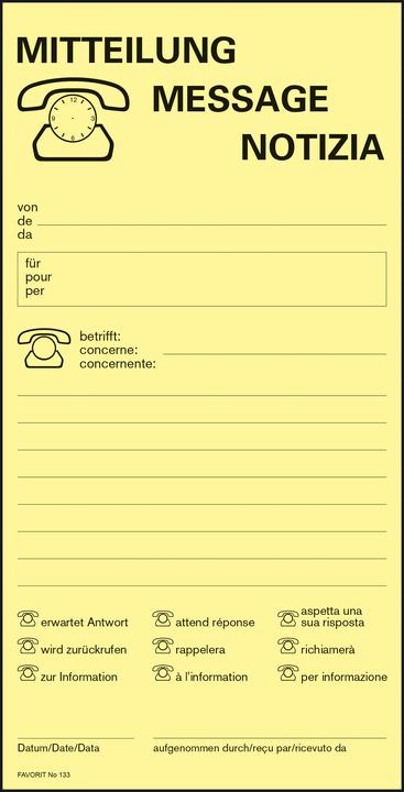 Actual product image Favorit Blocs de conversation - Message/Notizia