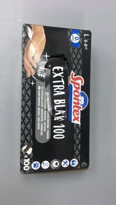 Actual product image Spontex Disposable gloves Extra Black 100 made of vinyl size L