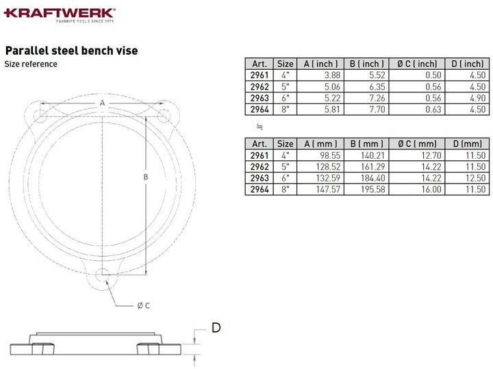 Produktbild Kraftwerk Stahl-Schraubstock 125 mm (140 mm)