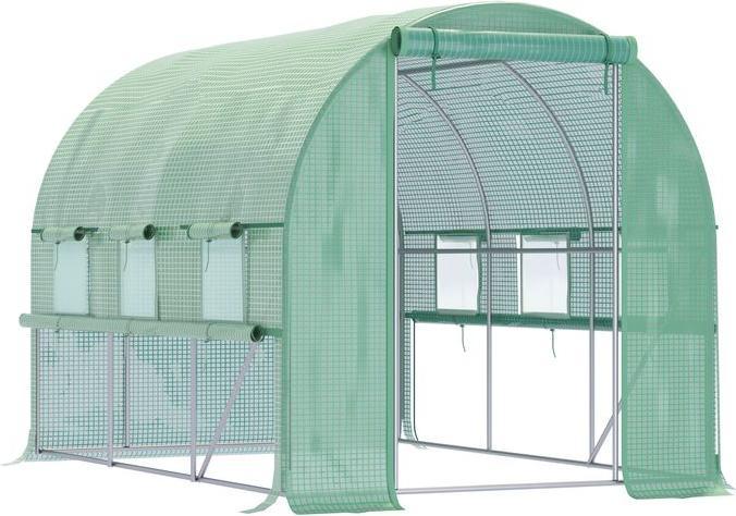 Produktbild Swisshandel24 Foliengewächshaus 2,95 x 2 x 2 m, 6 Fenster UV-Schutz Grün