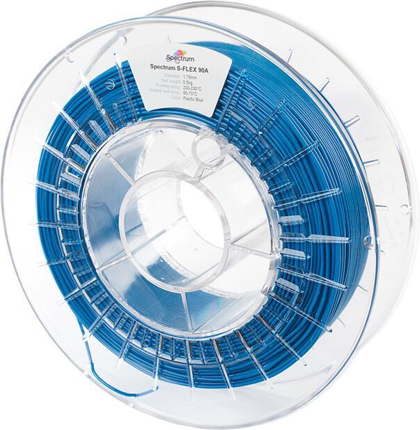 Actual product image Filament TPU S-Flex 90A blue 0.25kg 1.75mm (TPU, TPE, 1.75 mm, 250 g, Blue)