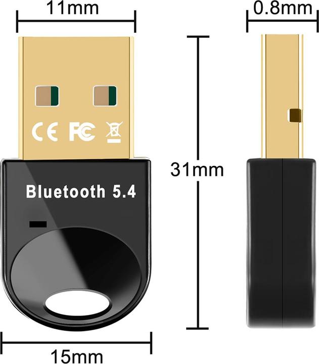 Produktbild Wozinsky Mini Bluetooth 5.4 Adapter WUSB54YS USB-A Empfänger Sender für Computer – Schwarz (Sender & Empfänger)