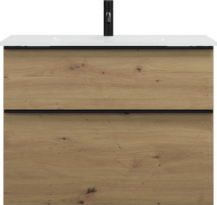 Eiche Dekor Urban / Eiche Dekor Urban, Griffleiste Schwarz Matt G0252