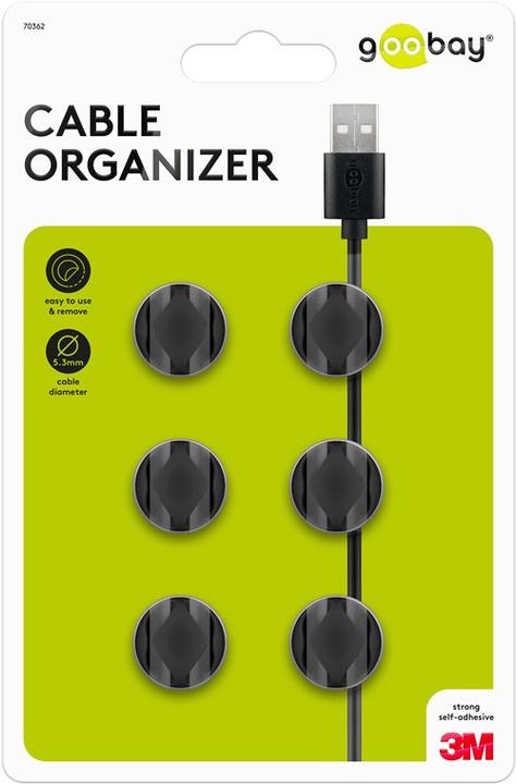 Actual product image Goobay Set of 6 Cable Management 2-Slots