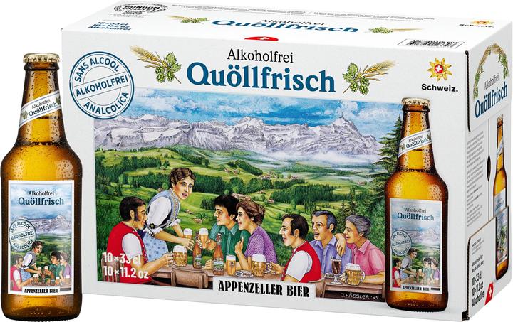 Produktbild Brauerei Locher Bier Quöllfrisch alkoholfrei 10 x 0.33 l (10 x 33 cl)