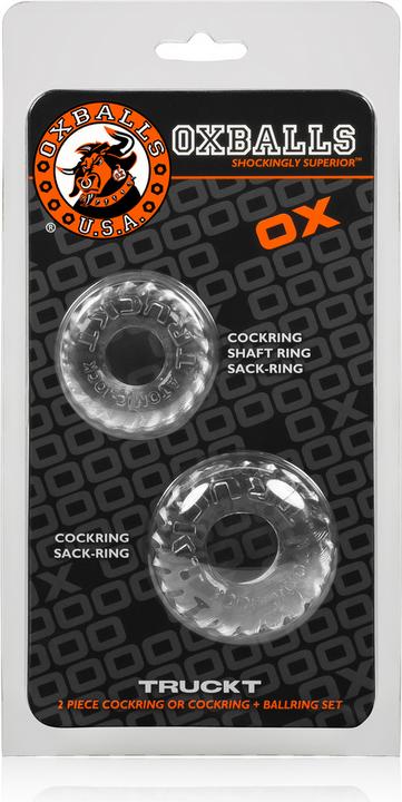 Actual product image Oxballs Truckt Cockring 2-pack Clear (2 cm)