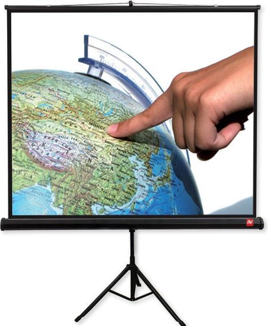 Avtek Ekran na statywie Tripod PRO 200, 1:1, 200x200cm, Matt White, czarne ramki (1:1)