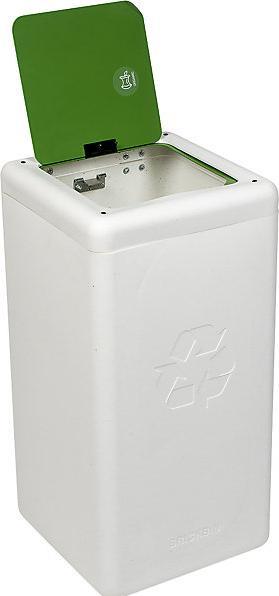 Produktbild ReinigungsBerater Mülltrennsystem BrickBin Biomüll Behälter weiss grün 65 L integrierte Beutelhalterung, aus recycelte (65 l)