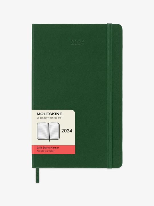 Produktbild Moleskine 12 Monate Tageskalender 2024, Large/A5, Myrtengrün (A5, Harter Einband, Englisch)