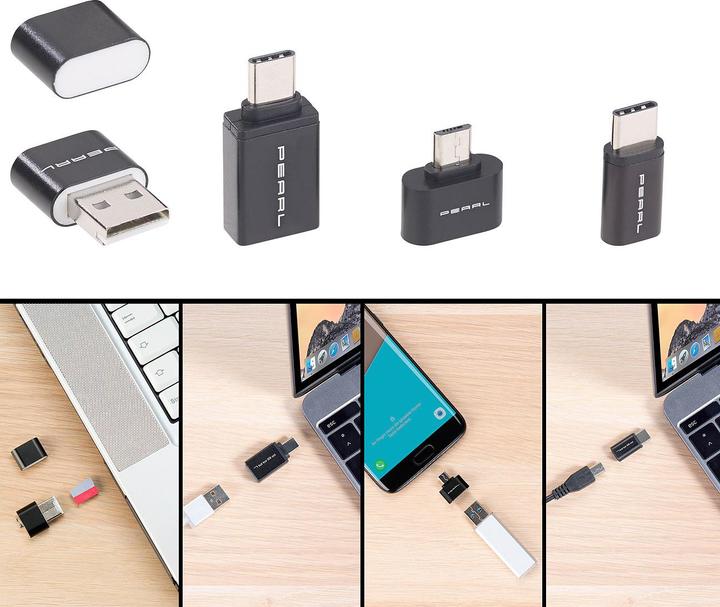 Produktbild Pearl microSD-Kartenleser & USB-OTG-Adapter-Set (USB 2.0)