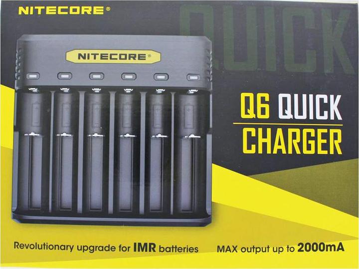 Immagine prodotto Nitecore Q6 6-Schacht-Ladegerät (1 pz., 14500, 16340, 18650, 26650, Accumulatore di carica elettrica)