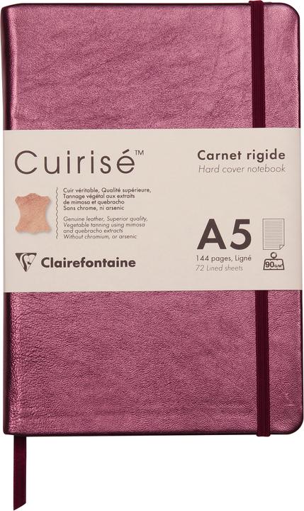 Image du produit Clairefontaine Papeterie cuir (A5, À rayures, Couverture rigide)