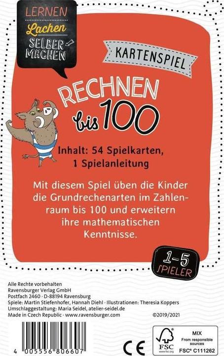 Actual product image Ravensburger Card game Calculate to 100 (German)