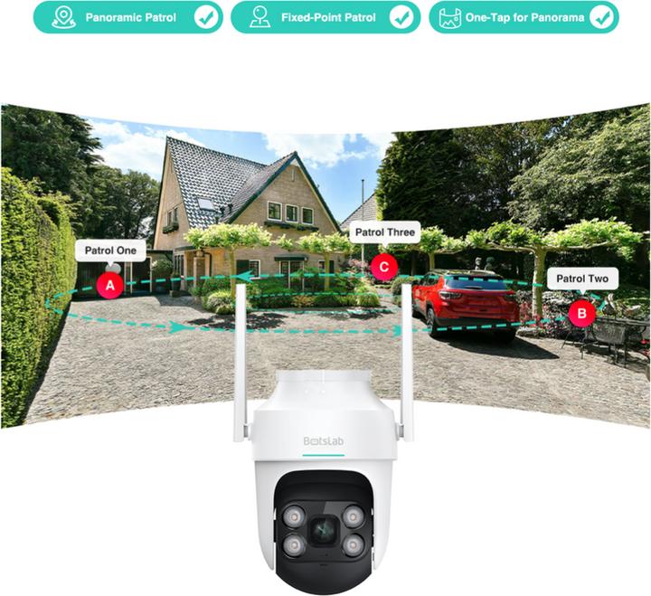 Produktbild Botslab Outdoor Pan / Tilt, Multi-scenes AI recognition, 360° Smart Tracking, Large Aperture Lens, C