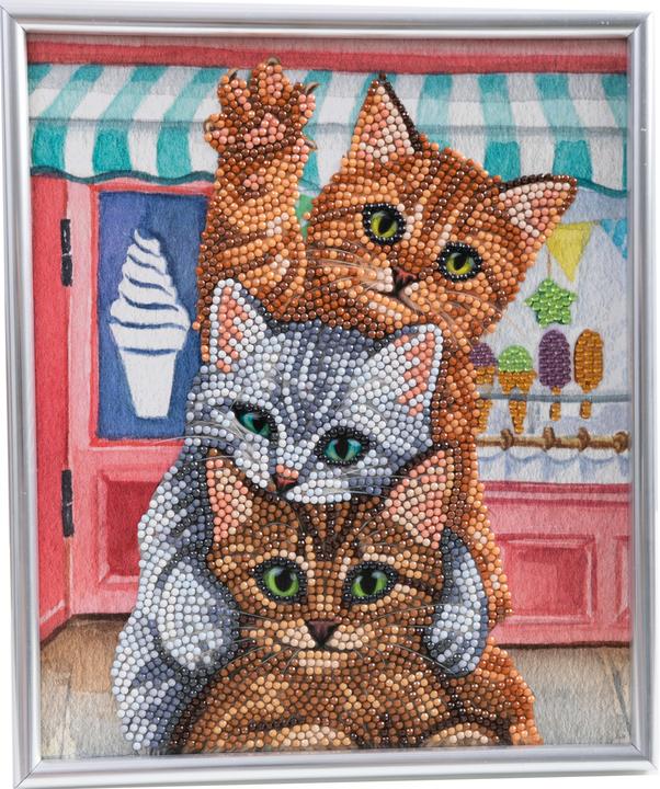 Actual product image Craft Buddy Craft Set Crystal Art Kitten 21 x 25 cm