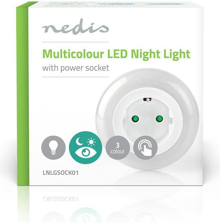 Produktbild Nedis Plug-In-LED-Nachtlicht | Tag/Nacht Sensor | 3680 W | 10 lm | Blau / Grün / Weiss