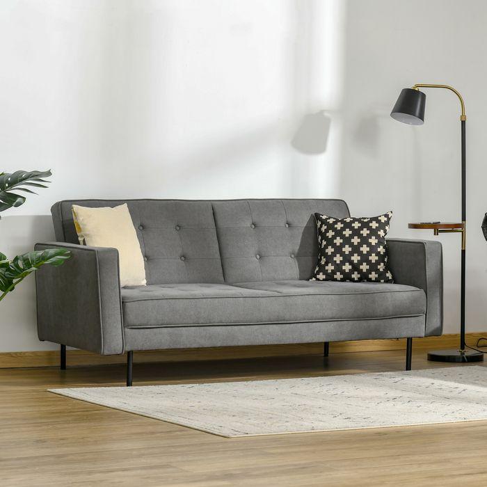 Produktbild Swisshandel24 Schlafsofa 3-Sitzer Schlafcouch Stoffsofa Sofa mit Schlaffunktion Bettsofa mit verstellbarem Winkel (Bettsofa)