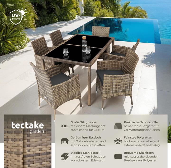 Produktbild tectake Rattan Sitzgruppe Porto