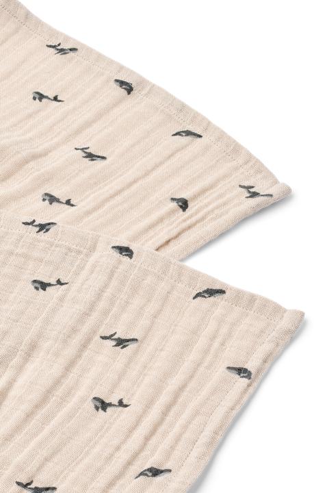 Produktbild Liewood 2Pack Mulltücher Mini Whale Sandy (65 cm, 65 cm)