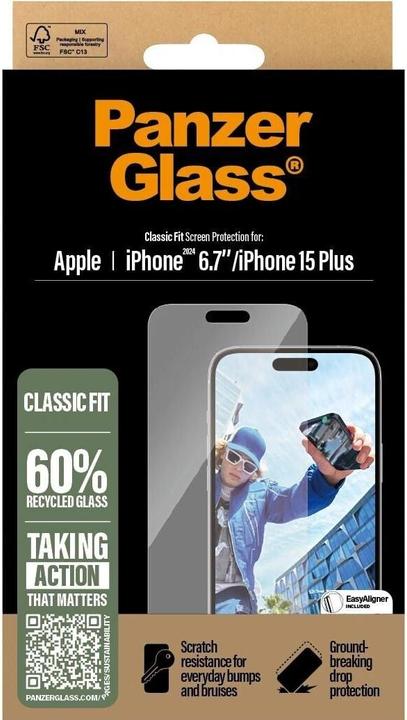 Immagine prodotto PanzerGlass Vestibilità classica (1 Pezzo/i, Apple iPhone 16 Plus)