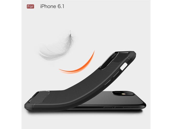 Image du produit Screenguard Apple iPhone 11 Étui en carbone brossé TPU souple (Apple iPhone 11)