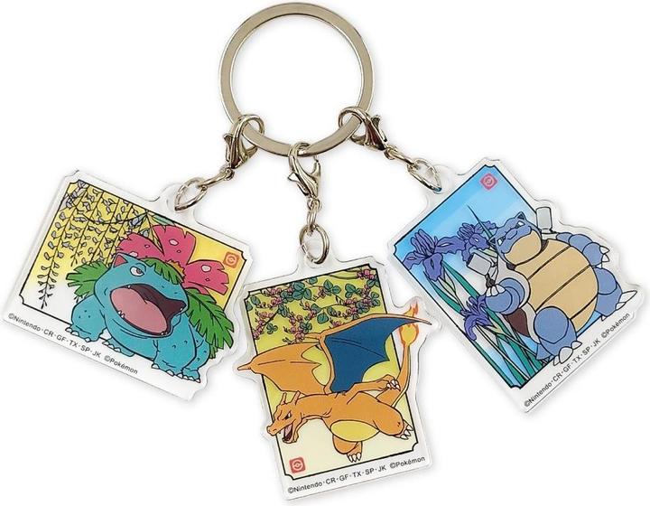 Pokémon 3-teiliges Keyholder Set aus Acryl - Bisaflor, Glurak, Blastoise