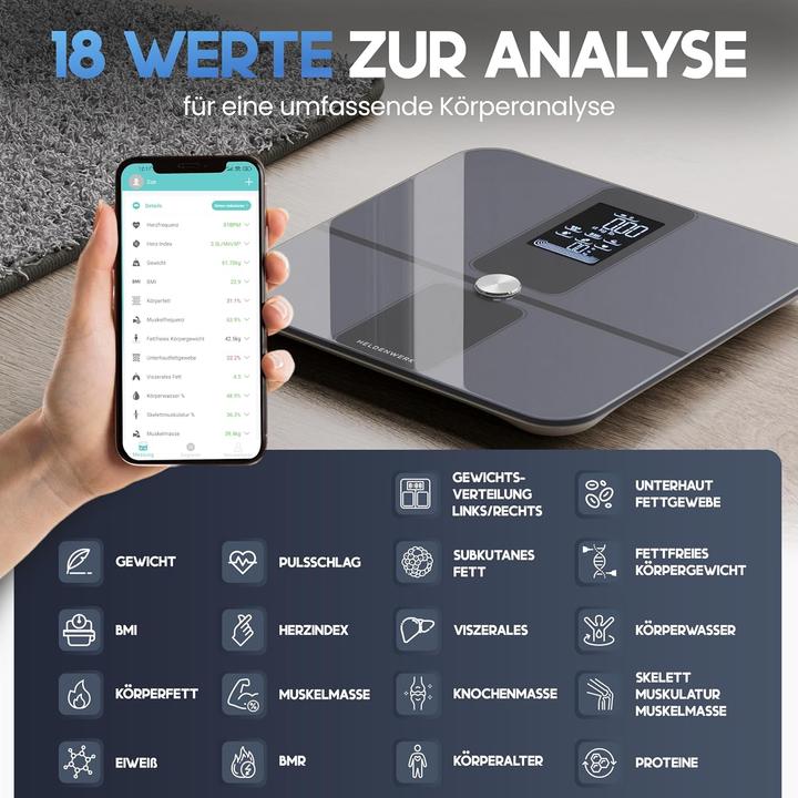 Actual product image Heldenwerk Körperanalysewaage (180 kg)