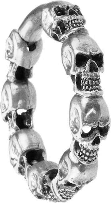Produktbild Star Piercing Ohrgewicht Segmentring klappbar silber Totenköpfe (Messing)
