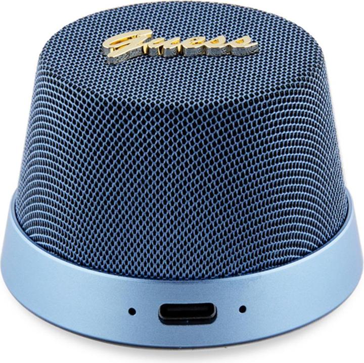 Actual product image Guess głośnik Bluetooth GUWSC3ALSMB Speaker Stand niebieski/blue Magnetic Script Metal (12 h, USB power delivery)