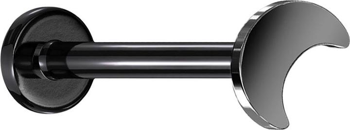 Star Piercing Micro Labret Innengewinde schwarz Mond (Titan G23, ohne Messing)