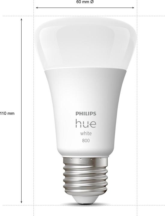 Produktbild Philips Hue White BT (E27, 9.50 W, 806 lm, 2 x, F)
