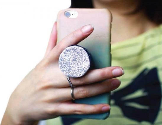 Immagine prodotto PhoneLook Pop Socket 3D Glitter Supporto intercambiabile per dita e una mano per smartphone e tablet