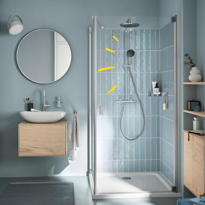 Actual product image Grohe Vitalio Start System 250 Round shower system with thermostatic mixer and Vitalio Start 110 hand