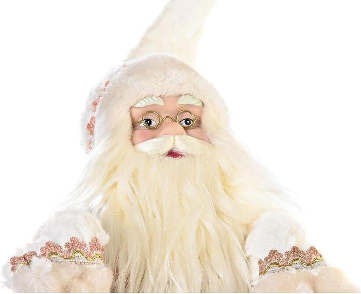 Actual product image DKD Home Decor Deko-Figur Weihnachtsmann Weihnachten Grau Rosa Holz 42 x 22 x 50 cm