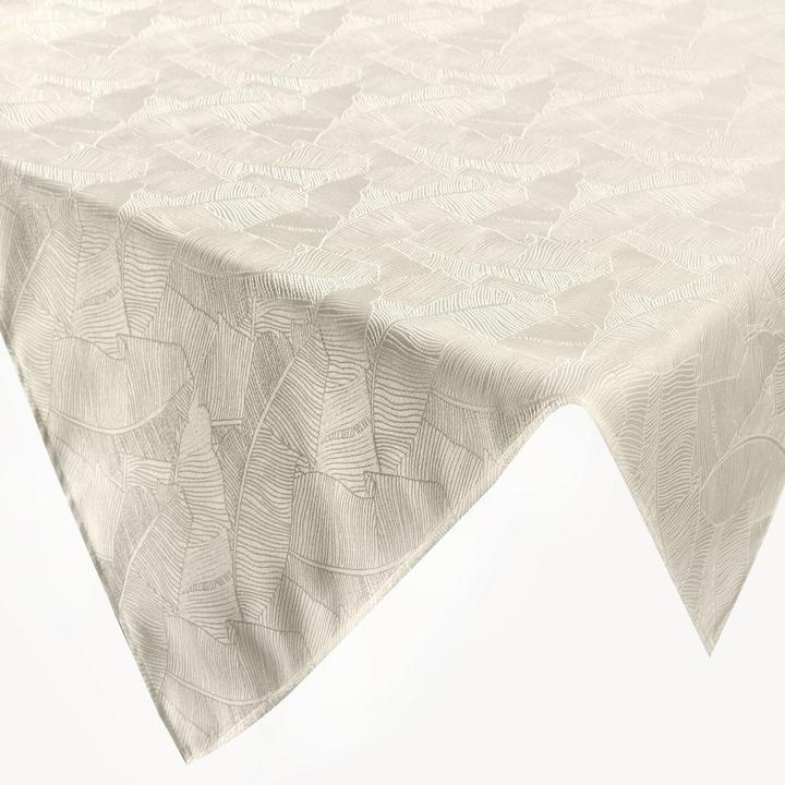 Actual product image Eurofirany ISLA tablecloth with banana leaf jacquard pattern, 140 x 260 cm (140 x 260 cm)
