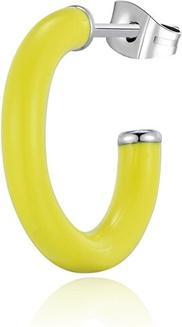 Sagapo S'Agapo Single Round Earring With Yellow Enamel Vibes Svb44