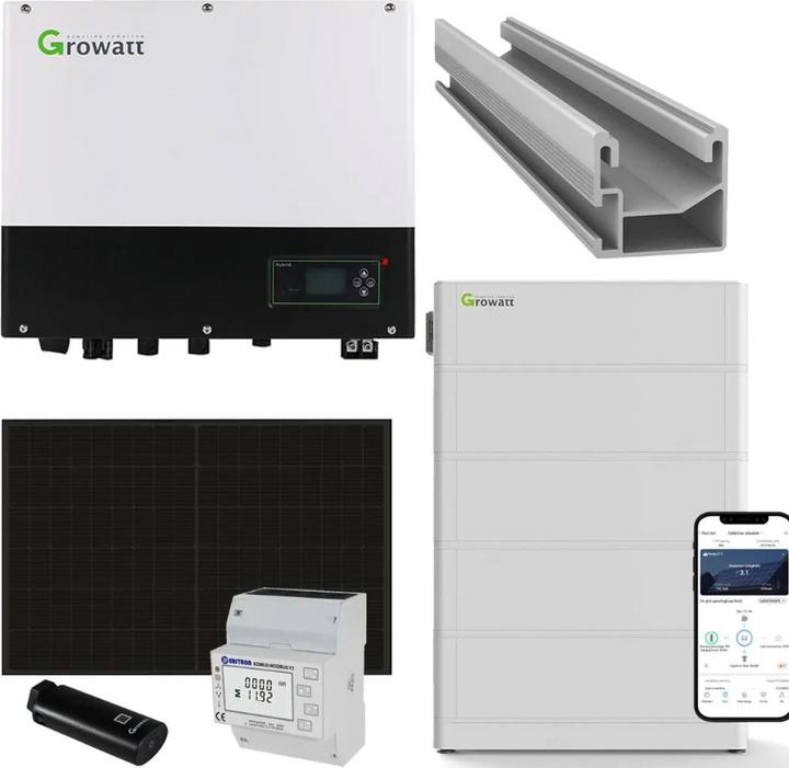 Produktbild Growatt Solaranlage 11 kWp mit Batteriespeicher 10,24 kWh - Komplettset - Für alle Dachtypen (12000 W)
