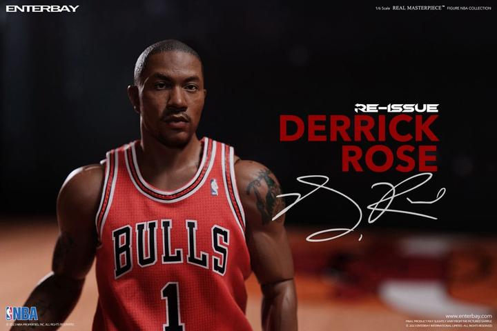 Actual product image Enterbay NBA Collection Real Masterpiece Action Figure 1/6 Derrick Rose Limited Retro Edition 30 cm