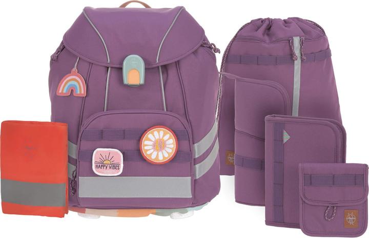 Lässig Schulthek-Set Unique 7-teilig, Purple (19 l)