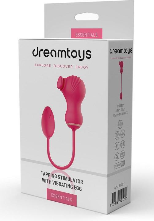 Productafbeelding Dreamtoys Dream Toys Essentials Flexibele Dubbele Stimulator En Vibrerend Ei Roze Vibrator 9 x 5,5 cm x 3,1 cm