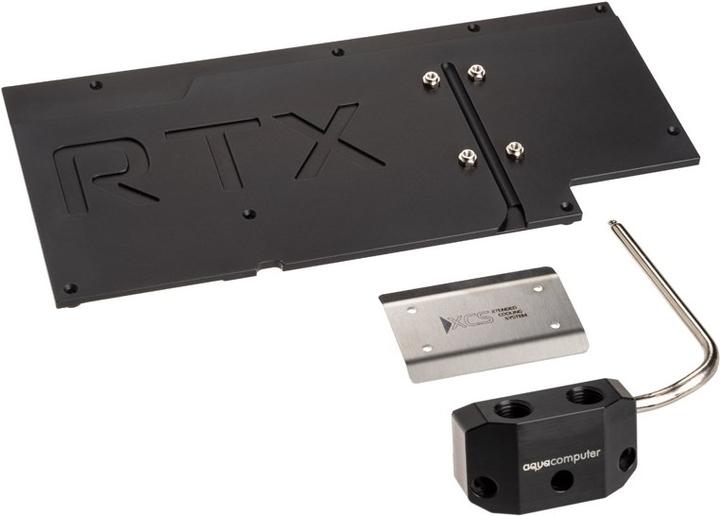 Actual product image Aqua Computer kryographics NEXT RTX 3080/3090 Strix GPU Backplate - active XCS