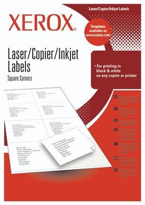 Actual product image Xerox Labels 210 x 148.5 mm A4 100 sheets, White, A4, 210 mm, 148.5 mm, 200 piece(s), 100 sheets