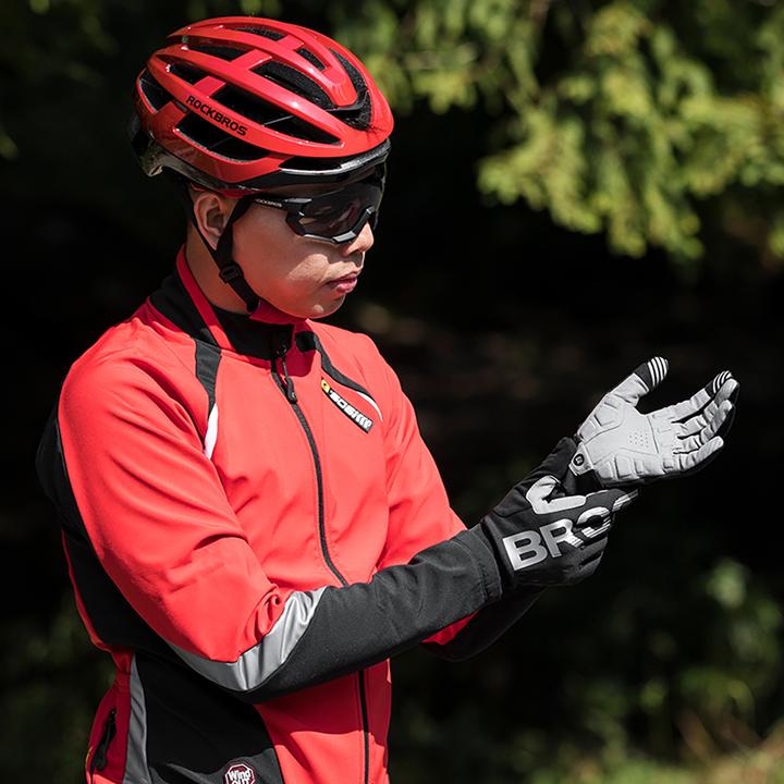 Actual product image Rockbros cycling gloves, insulated, long, size: XL - black and gray (XL)
