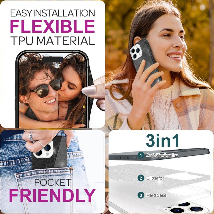 Immagine prodotto Nalia Copertina ibrida glitterata (Apple iPhone 16 Pro Max)