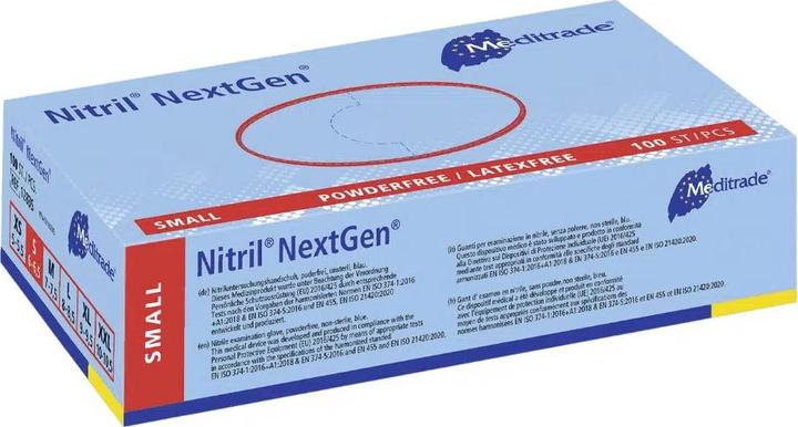 Produktbild Meditrade Nitril-Einweghandschuhe NextGen®, blau, VE 10 Spenderboxen à 100 Stk, Grösse S (S)