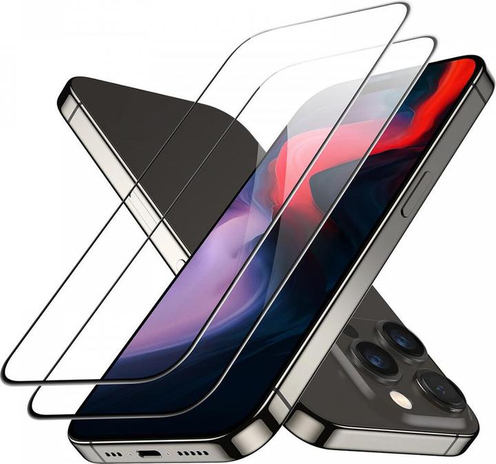 Productafbeelding ESR Getemperd Glas 2-Pack Iphone 15 Pro Zwart (2 Stuk, Apple iPhone 15 Pro)