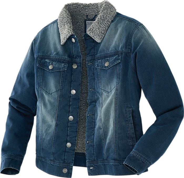 Terrax Jeansjacke mit Teddyfutter, Farbe jeanblau, Gr.L (L)