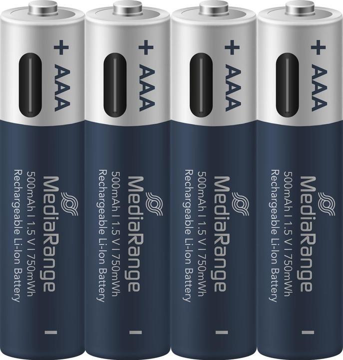 MediaRange Rechargeable USB-C (4 pcs, AAA, 500 mAh)